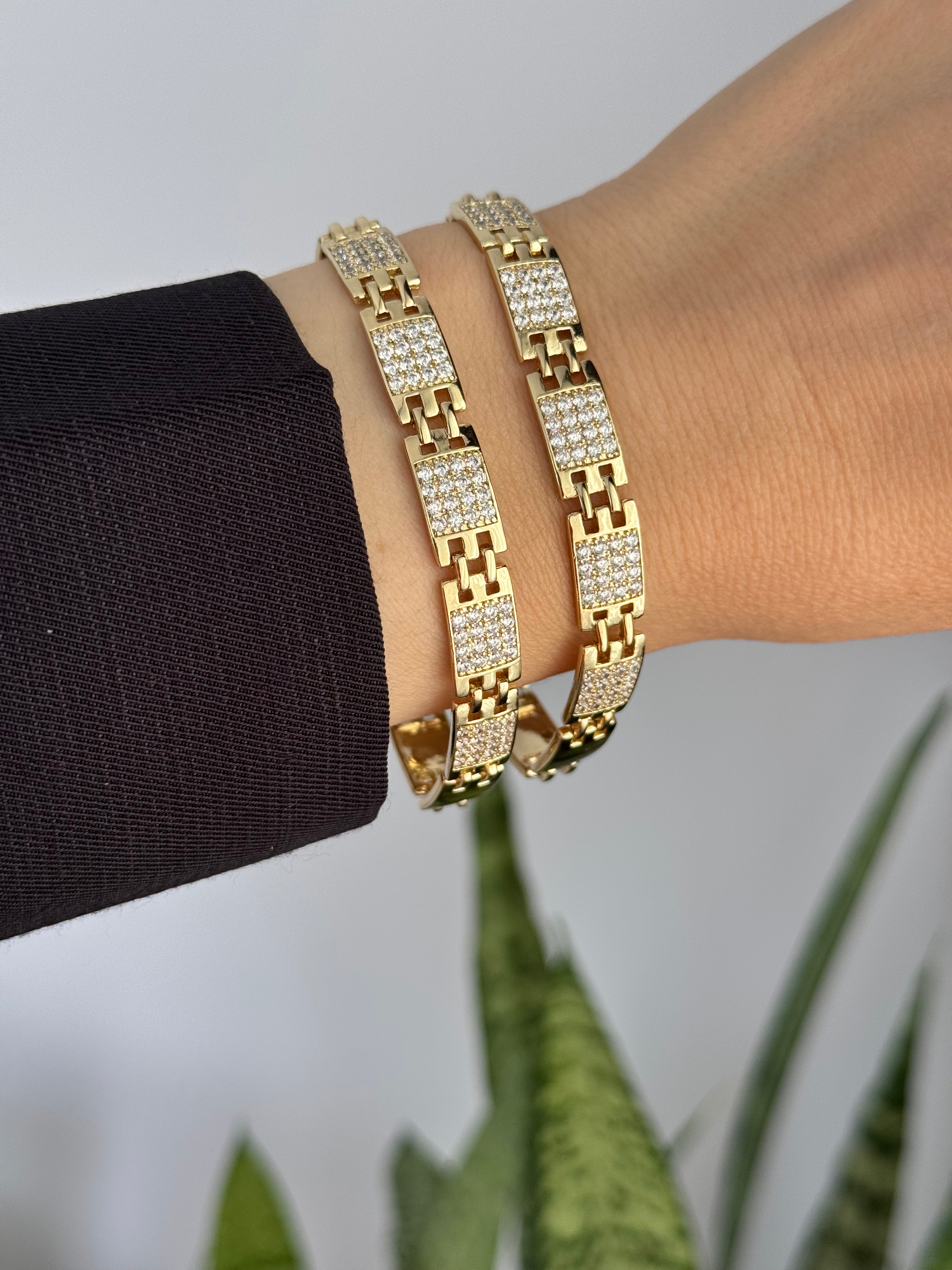 Çelik Pırlanta İşcilikli Bileklik