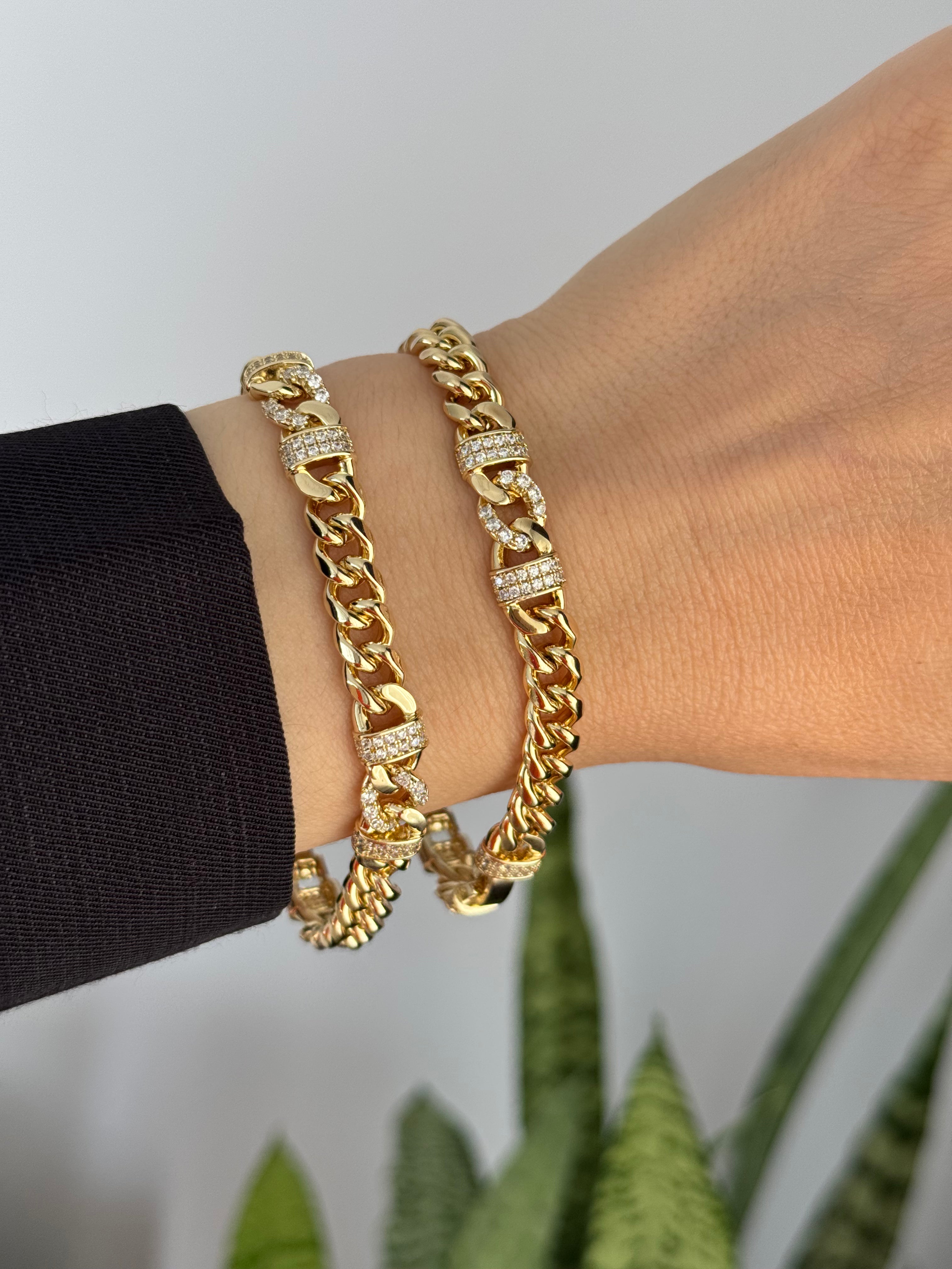 Çelik Zincir Taşlı Bileklik